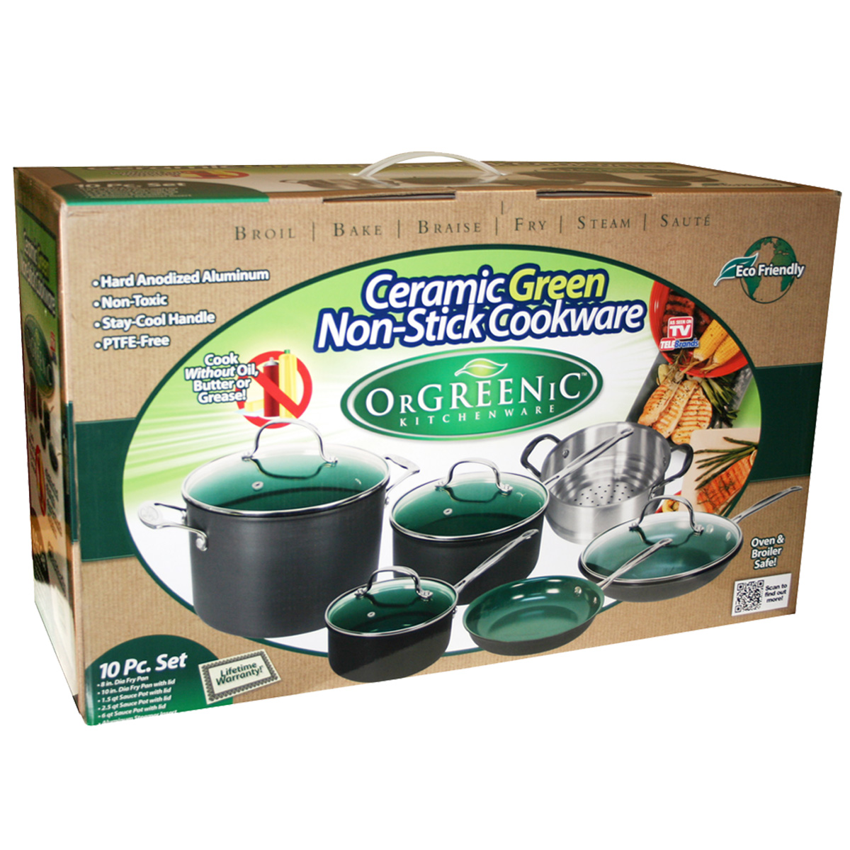 Telebrands Orgreenic Ceramic Non Stick Roasting Pan, Infomercial Products, Household